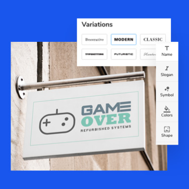 Signage showing LogoMaker creation options