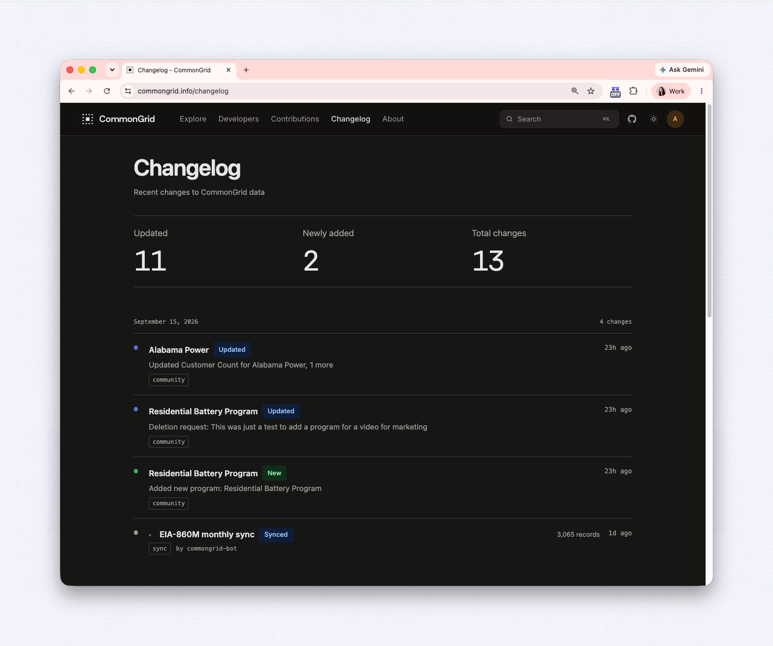 CommonGrid - Changelog