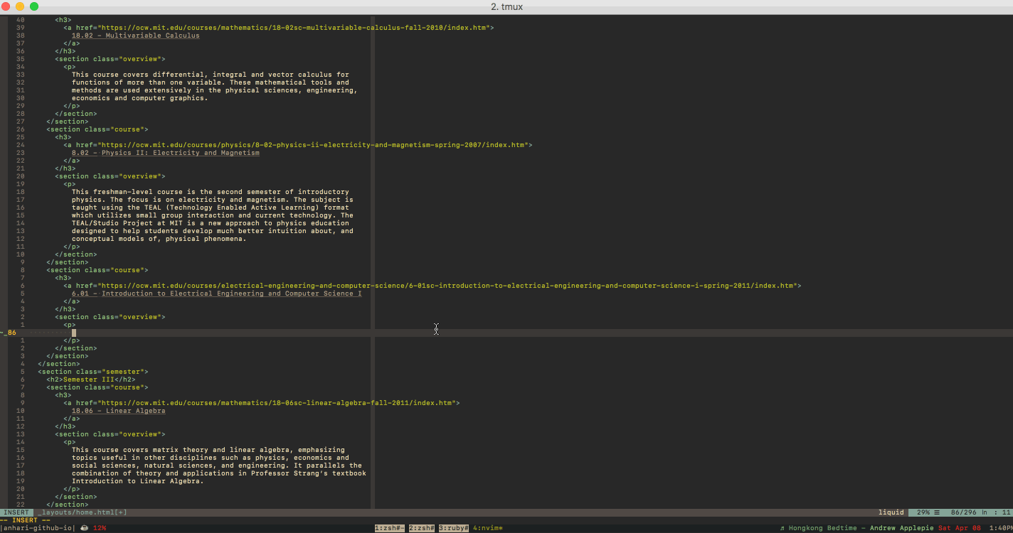 Formatting text in vim using the gq command.