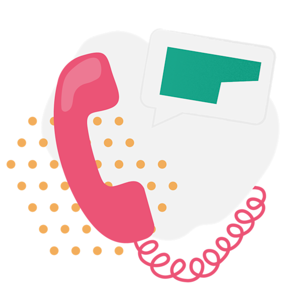 Dekorativ illustration på en telefonlur.