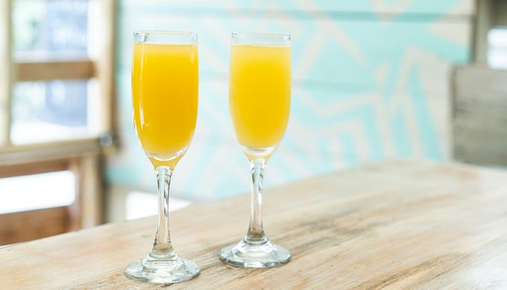 Two Mimosa cocktails
