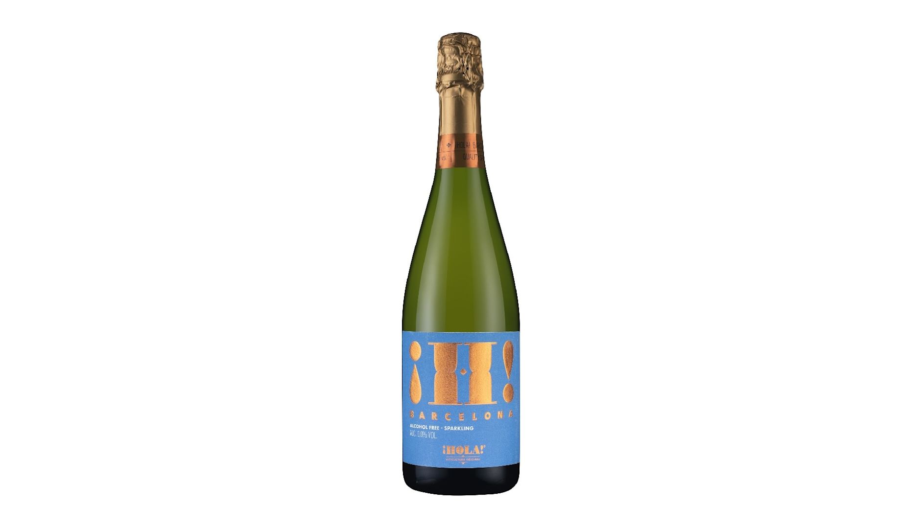 A picture of the ¡H! Barcelona Hola Alcohol Free Sparkling bottle