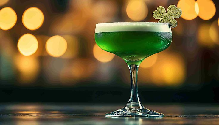 A Shamrockarita cocktail on a table