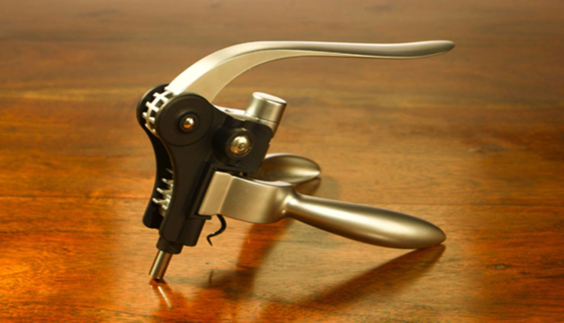 A lever corkscrew on a table