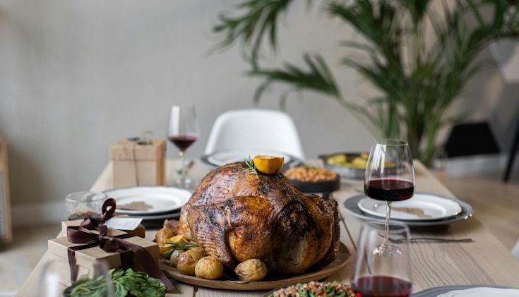 Roast chicken and red wine