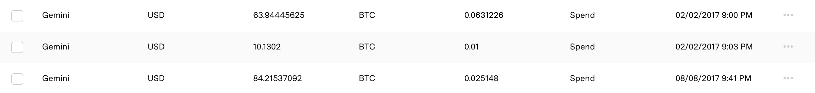 TokenTax spend transactions example