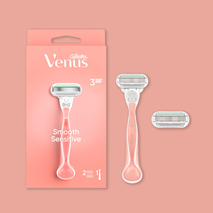 Gillette Venus Smooth Sensitive Razor - package with 2 refills