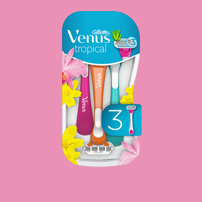Rasoir jetable Gillette Venus Tropical avec 3 lames, 3 rasoirs