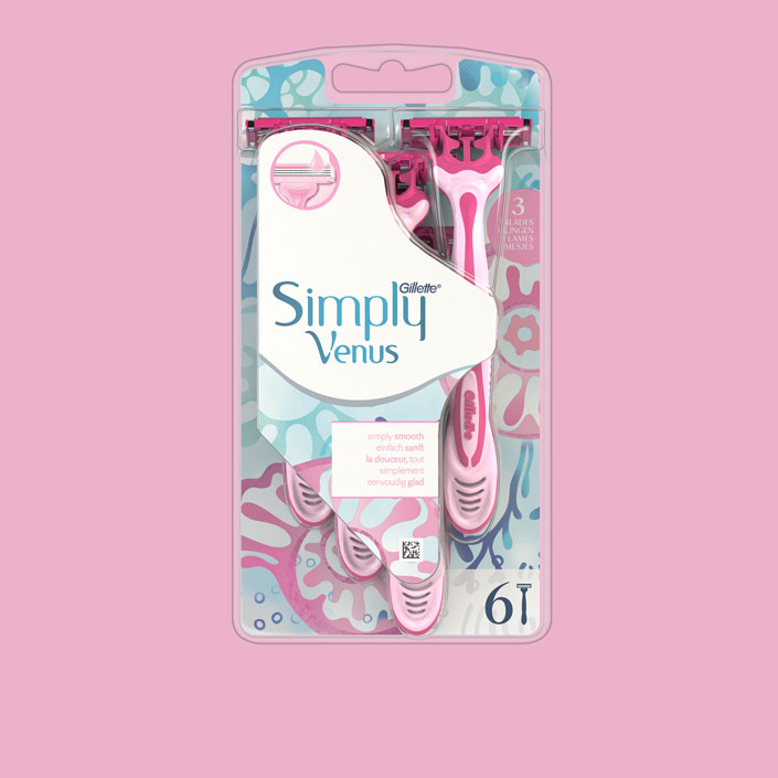 Gillette Venus Simply Gillette Venus 3 Basic Einwegrasierer, 6er-Pack