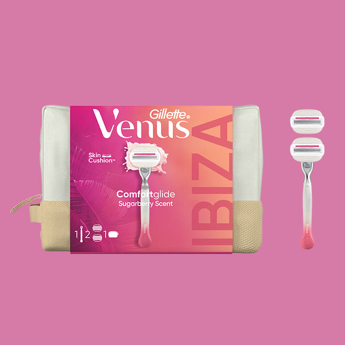 Gillette Venus ComfortGlide Sugarberry Festival Razor package comes with a bag