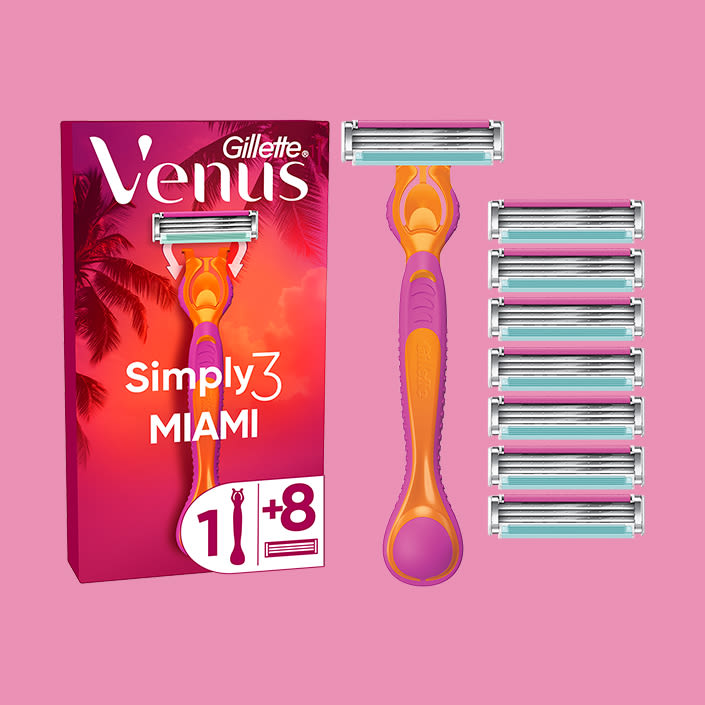 Simply Gillette Venus 3 Miami package of 8 razor refills