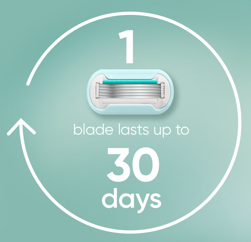 1 razor blade lasts up to 30 days