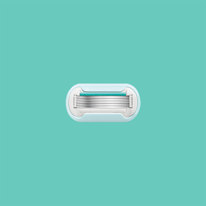 Recharge lame Gillette Venus Pro Smooth Sensitive sur fond vert