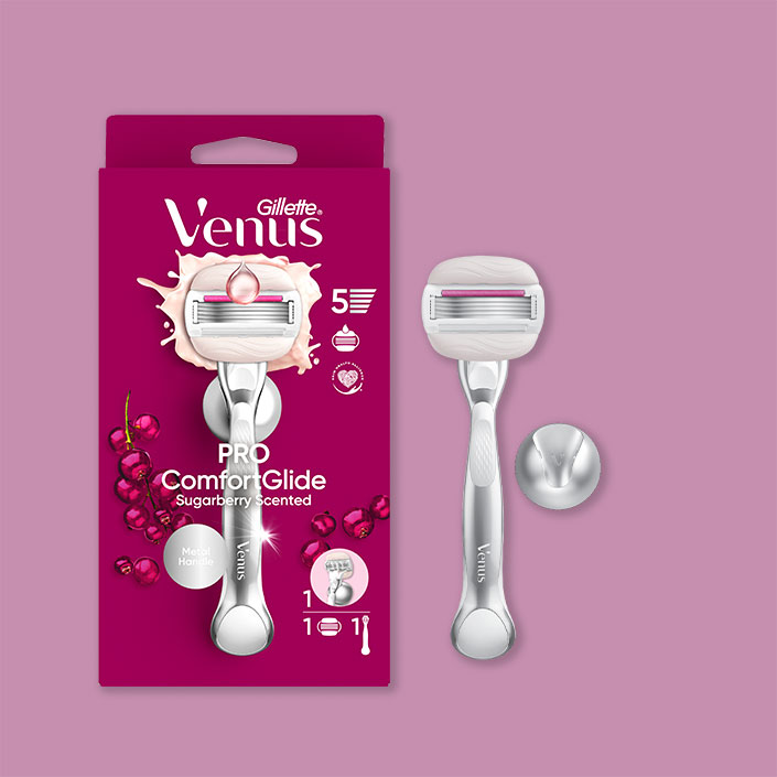 Gillette Venus Rasoir PRO ComfortGlide Sugarberry - Comprend 2 recharges de lame