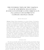 The Intersection of the Takings Clause and Rising Sea Levels: Justice O'Connor's Concurrence in Palazzo Could Prevent Climate Change Chaos The Intersection of the Takings Clause and Rising Sea Levels: Justice O'Connor's Concurrence in Palazzo Could Prevent Climate Change Chaos