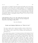 Gender and Judging: Reflections on “Sisters in Law” Gender and Judging: Reflections on “Sisters in Law”