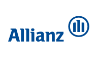 Logo der Allianz, bestehend aus dem Firmennamen in blauen Buchstaben neben einem blauen grafischen Symbol mit vertikalen Balken.