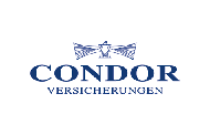 Logo der CONDOR Versicherungen mit dem Firmennamen in Blau und einem stilisierten Adler über dem Text.
