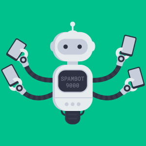 Robocall spam robot graphic