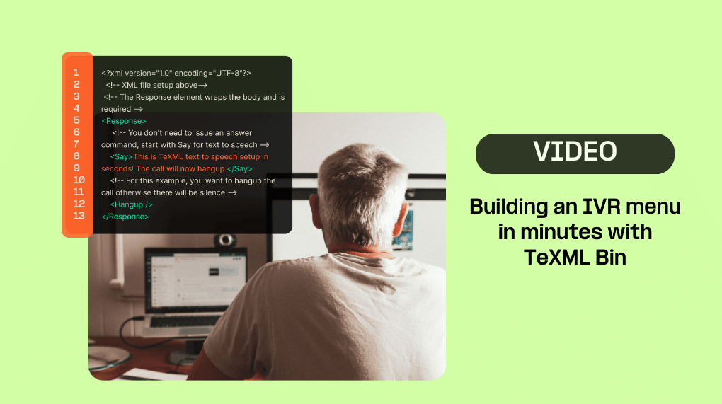 Man coding with TeXML