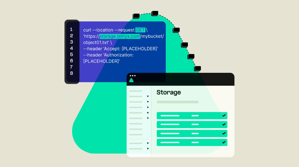 Telnyx Storage code in portal