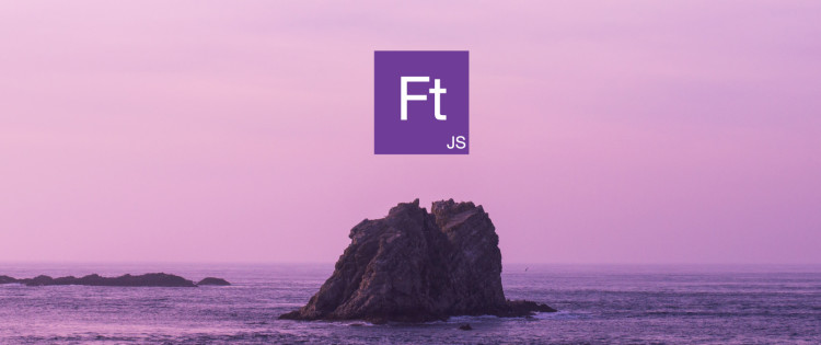 Format.JS icon in the front, ocean with single rock in the background. 