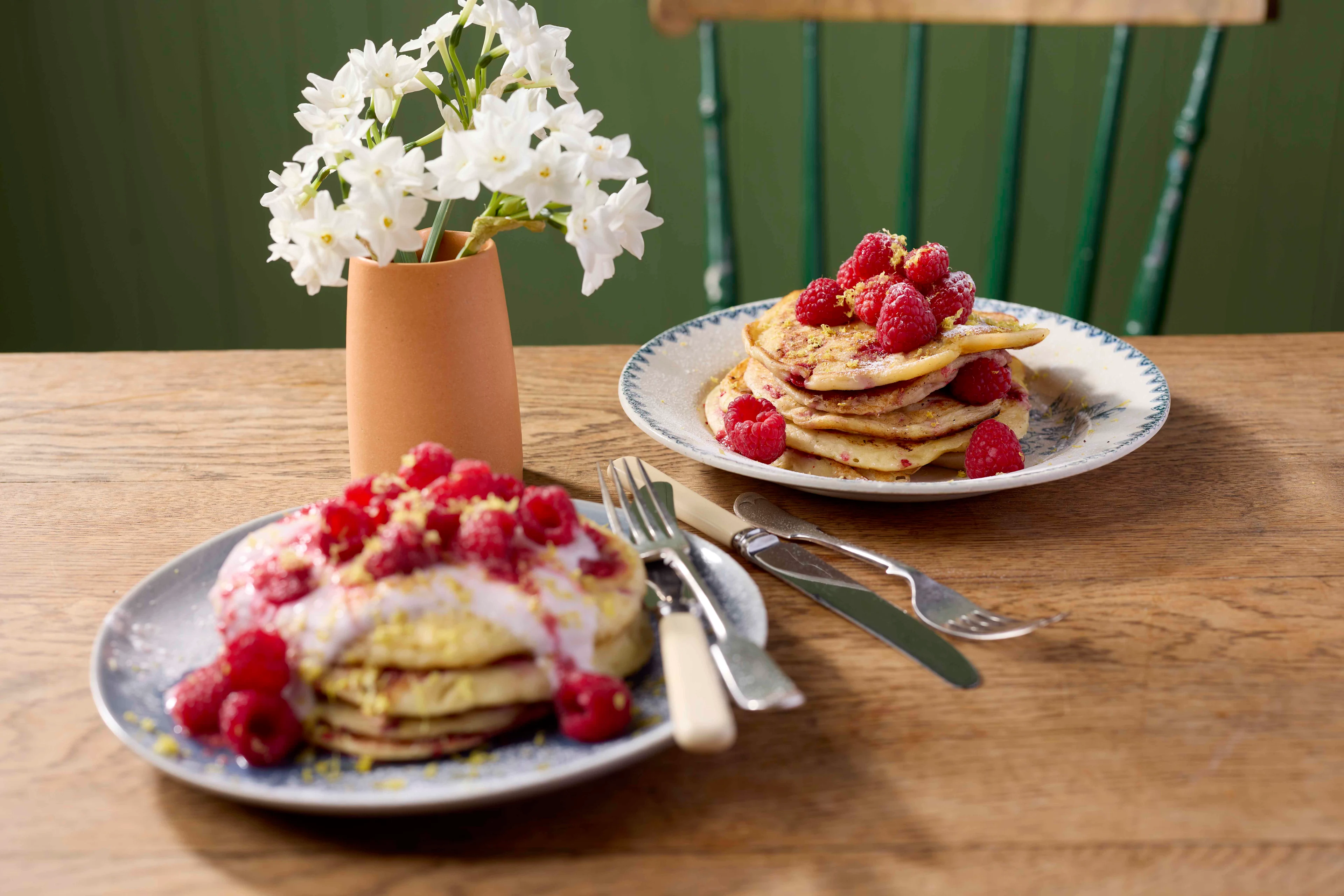 Lemon and Raspberry Pancakes