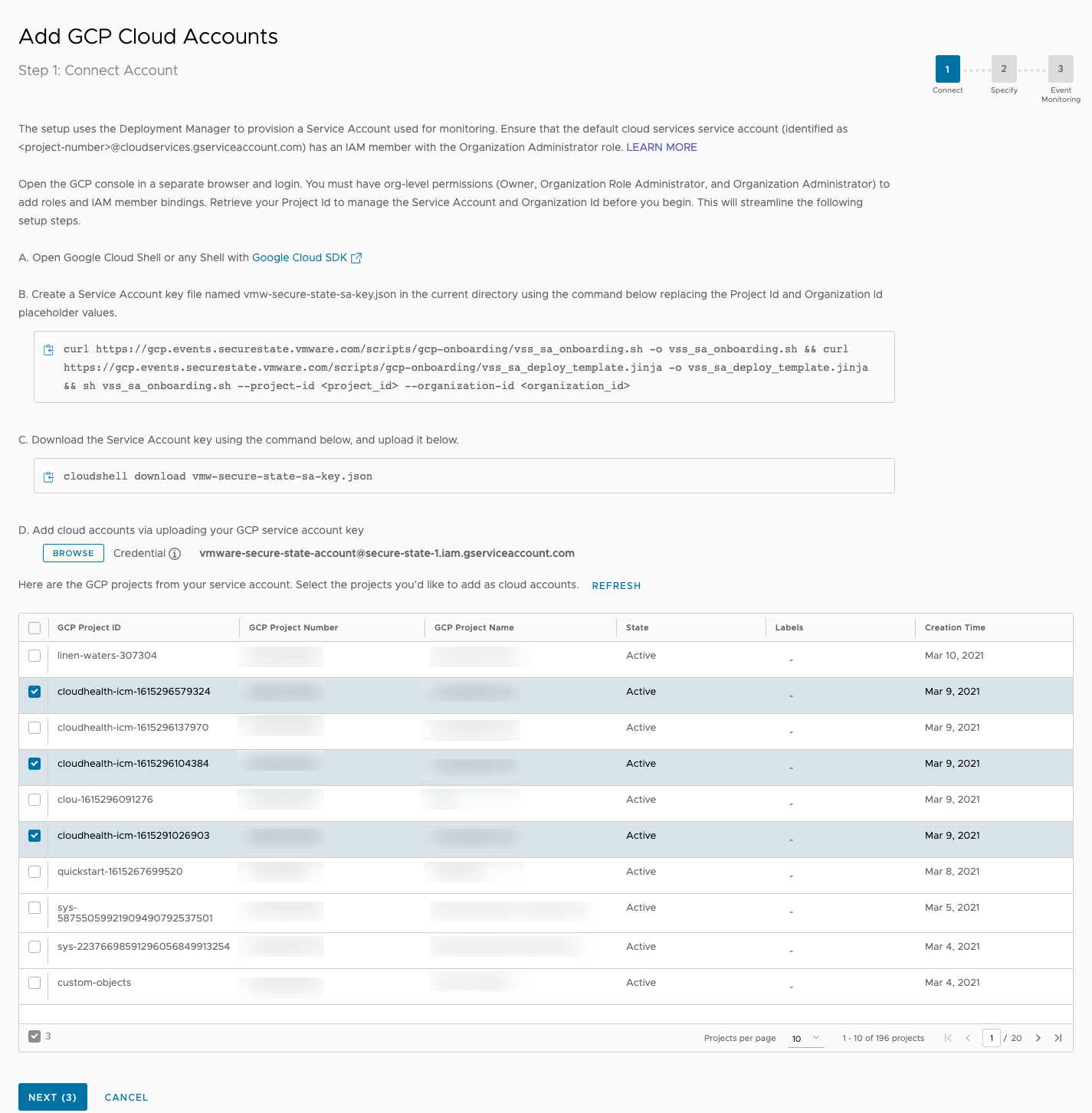 Add GCP Cloud Accounts 1