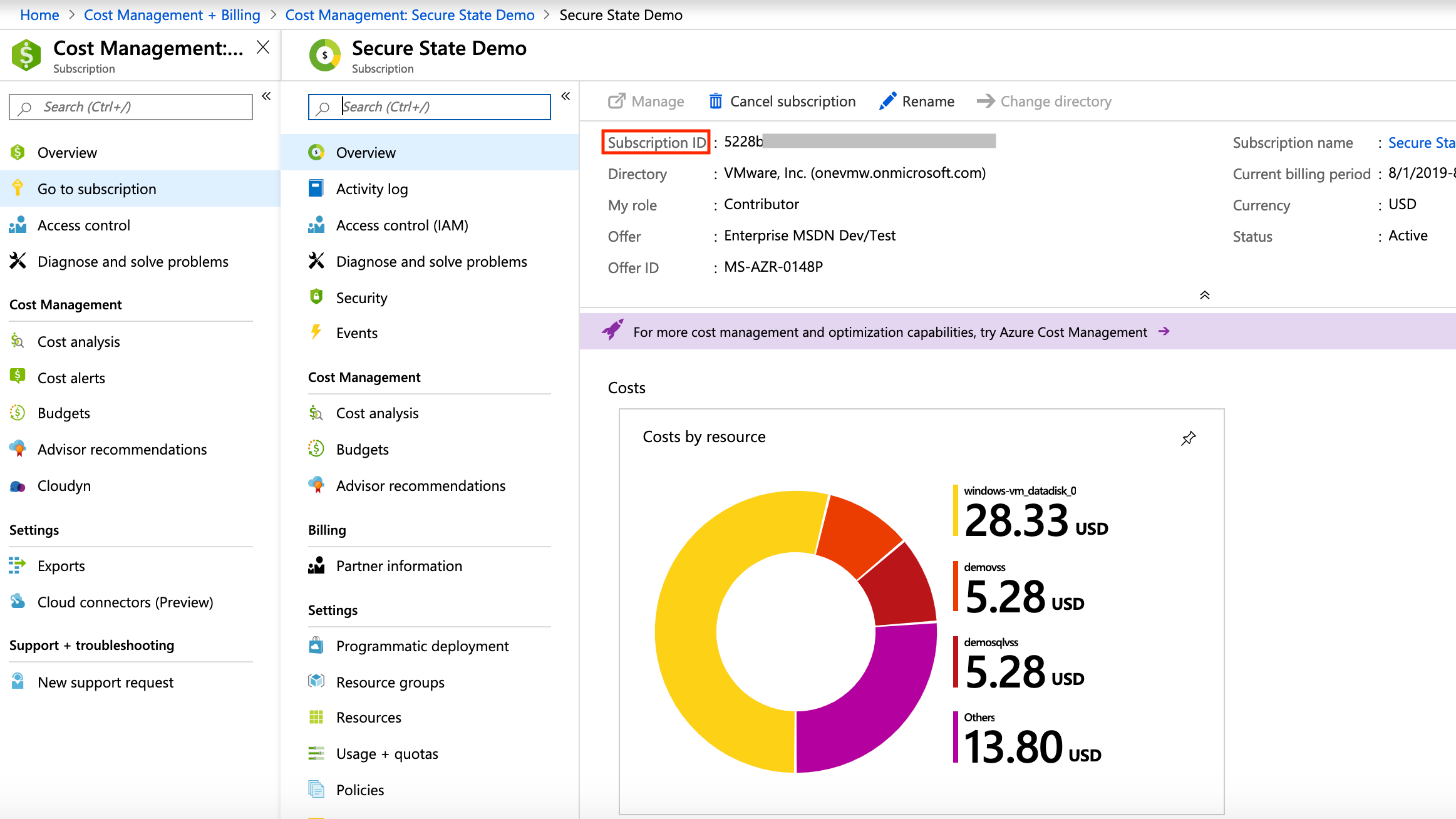Azure SubscriptionId