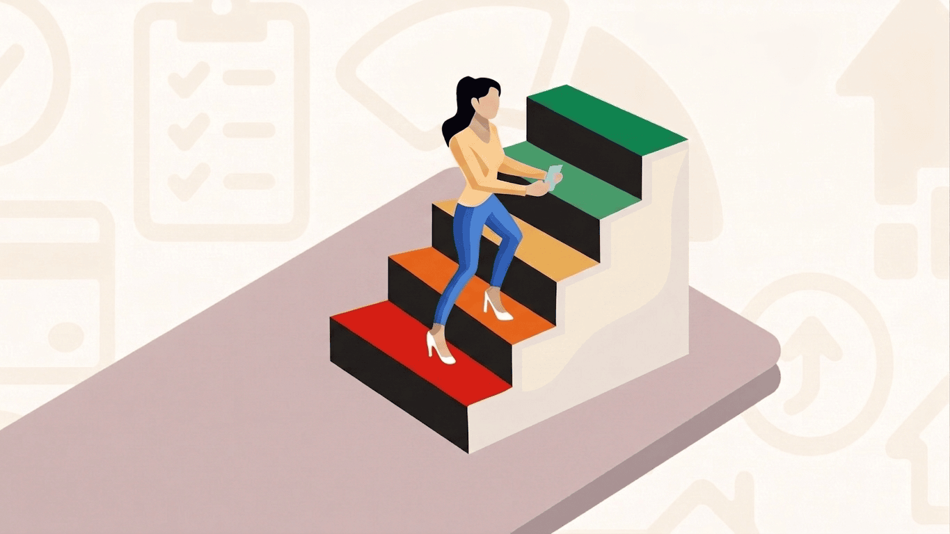 Woman building credit with a credit card