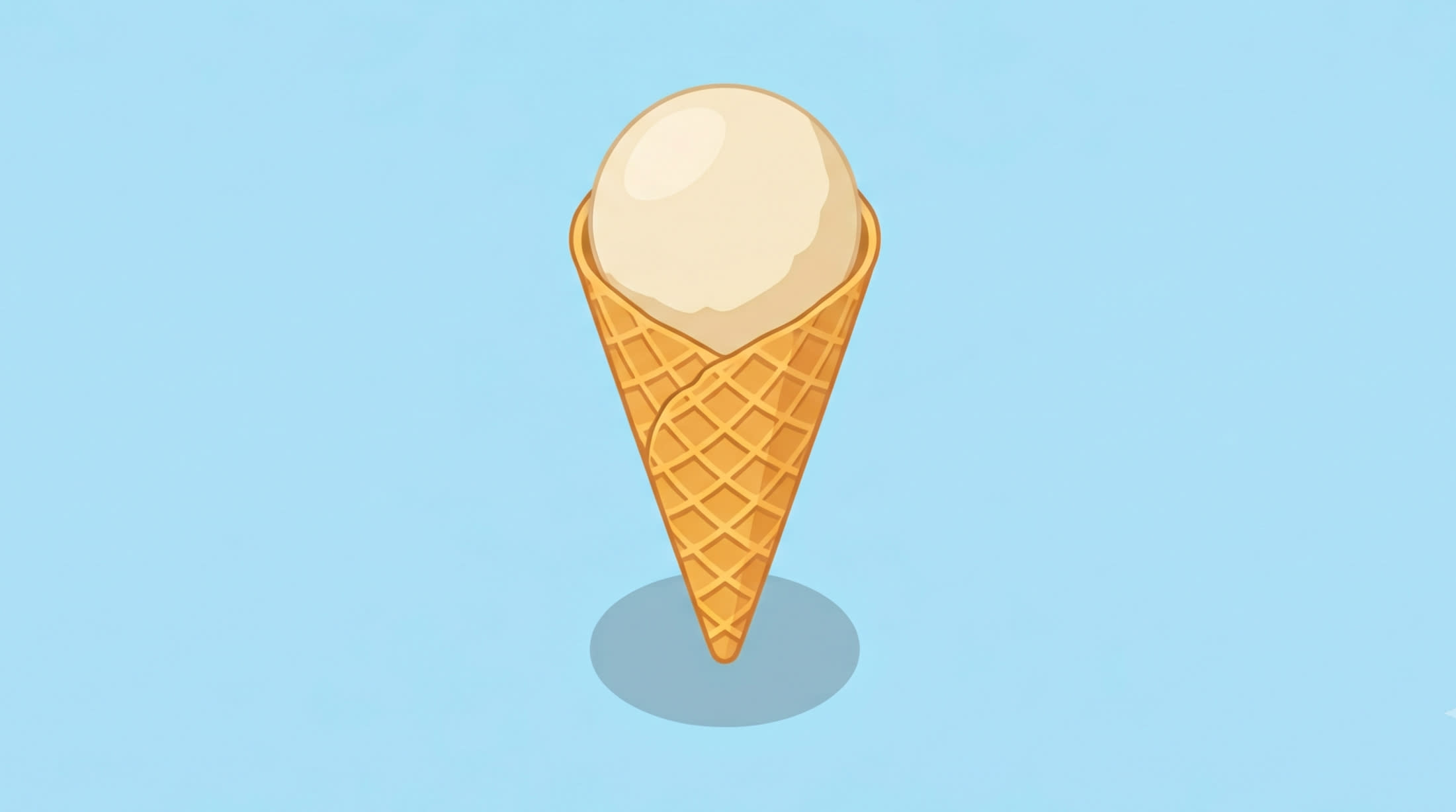 A vanilla ice-cream cone