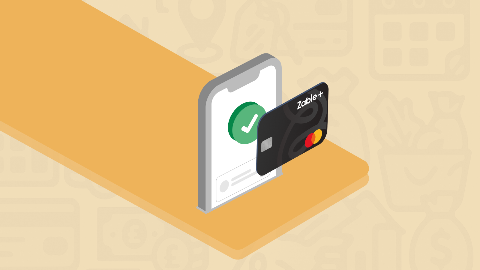 Depiction of paying bills with a credit card