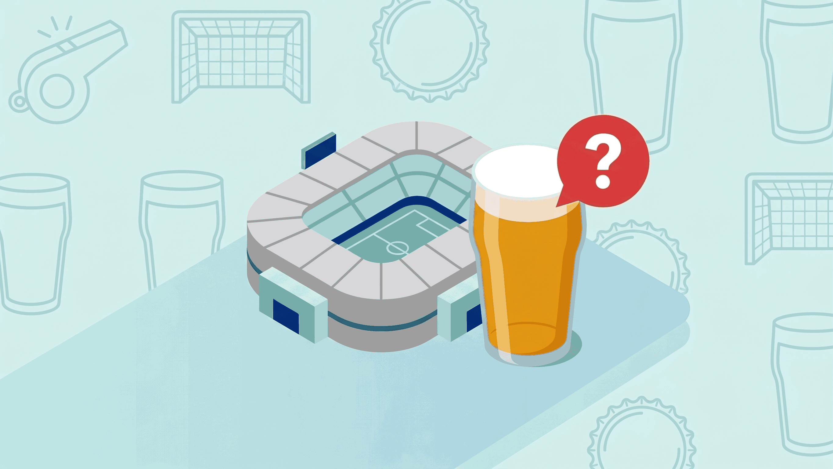 Stadium and pint glass