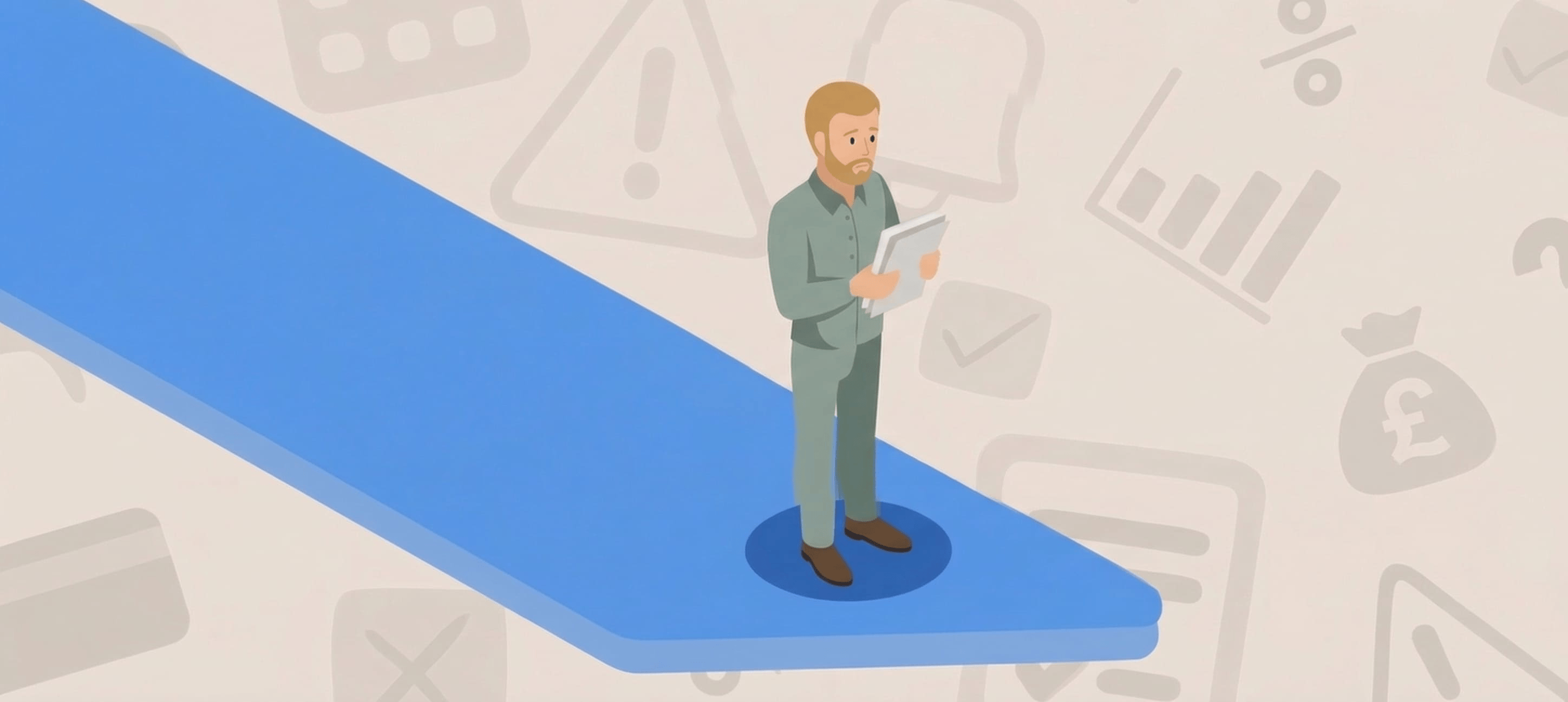 A man looking at credit card bills