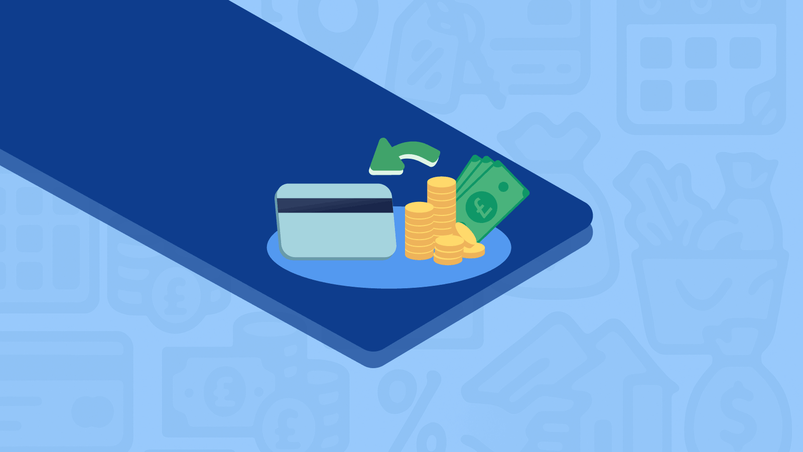 Depiction of paying off debt on a credit card