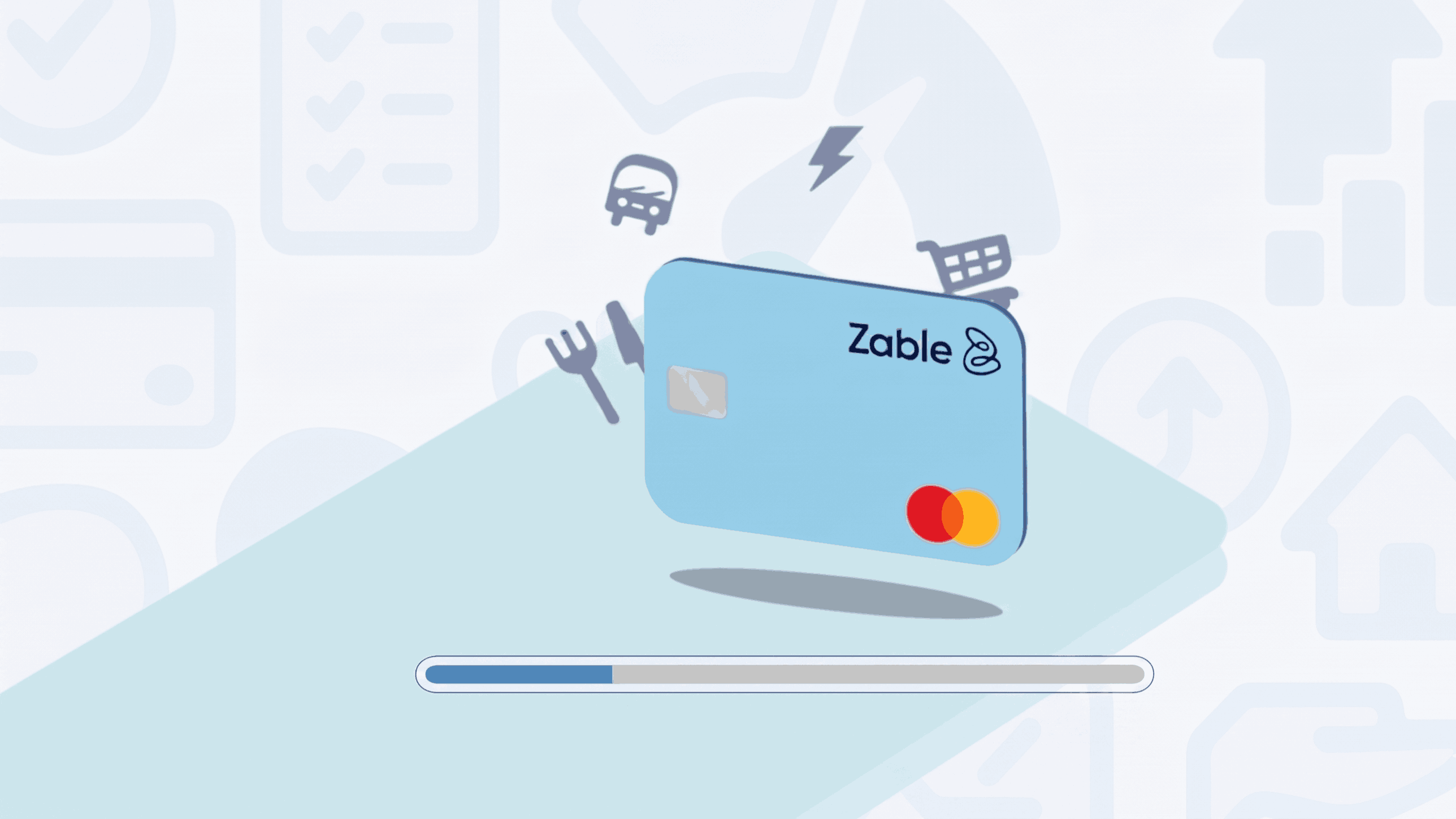 Credit card with progress bar showing utilisation