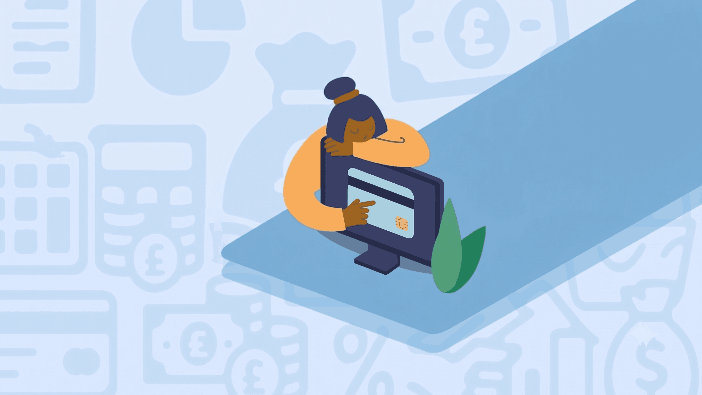 Woman looking at credit cards online