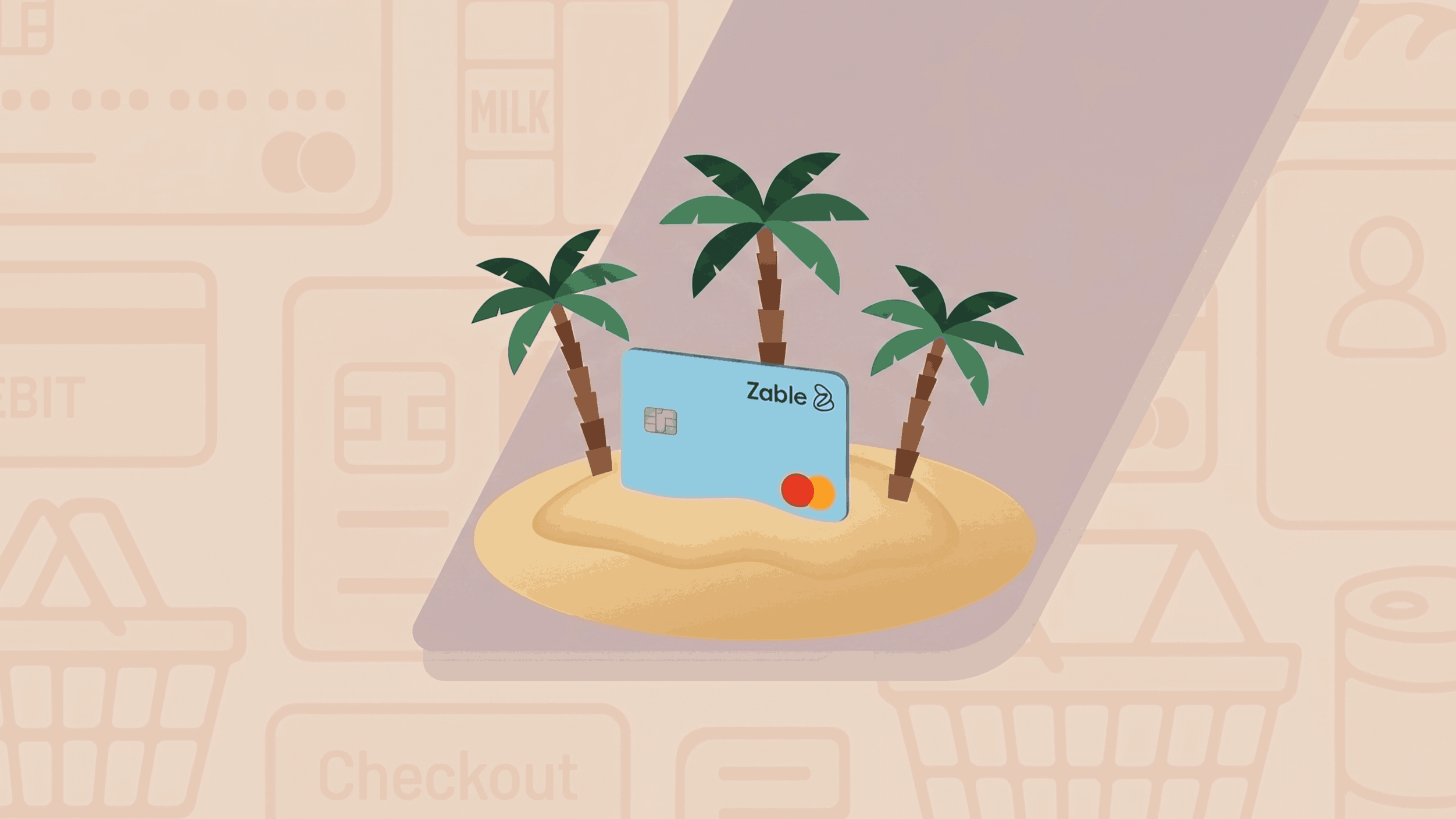 Credit card with palm trees