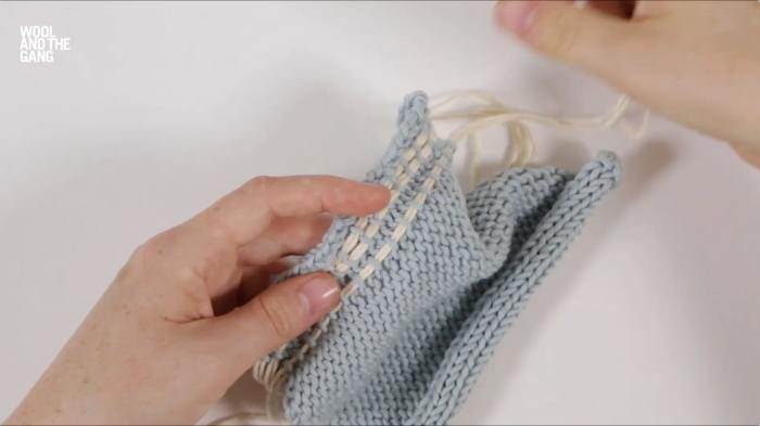How To Knit Reverse Stocking Stitch By Weaving Through - Step 9