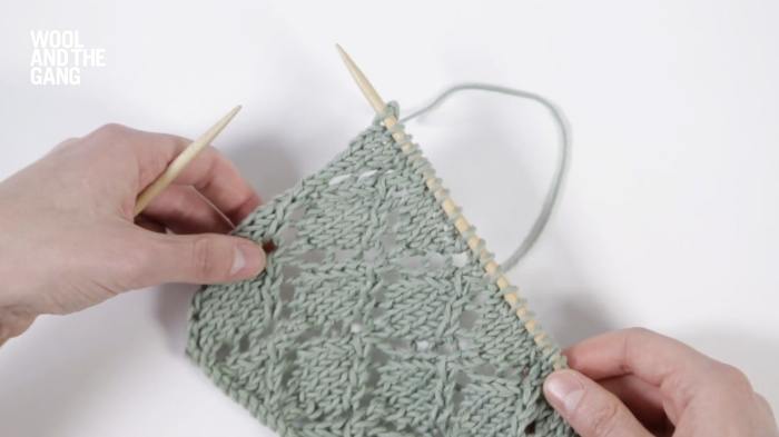 How To: Knit The Openwork Diamond Pattern - Step 3
