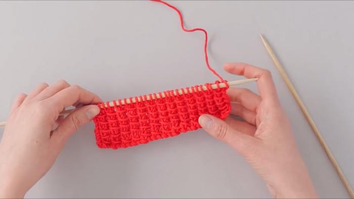 how to- knit mosaic slip stitch - step 2
