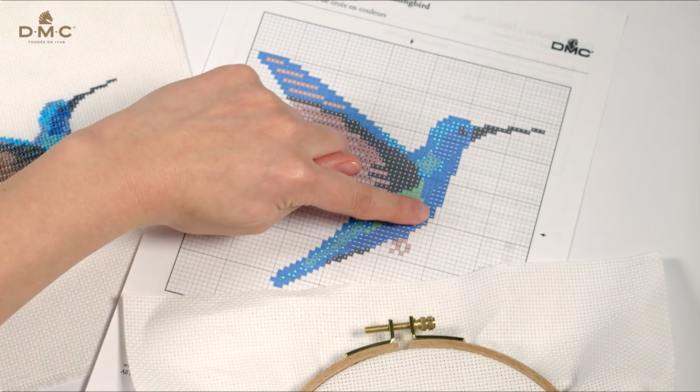 How to read a cross stitch chart - step 6