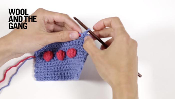How To Crochet Treble Crochet Bobbles - Step 2