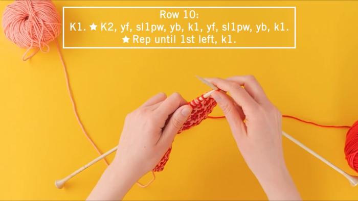 how to knit mosaic slip stitch - step 12