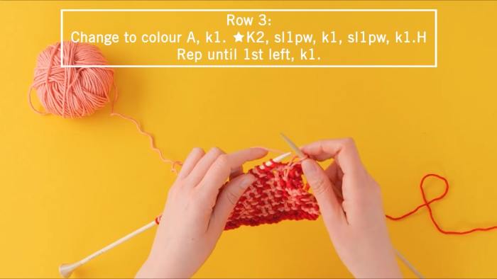 how to knit mosaic slip stitch - step 5