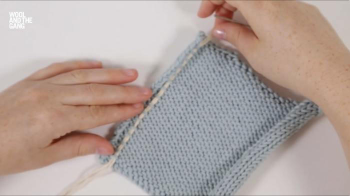 How To Knit Reverse Stocking Stitch By Weaving Through - Step 5