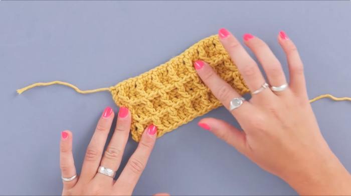 How to crochet waffle stitch - step 13