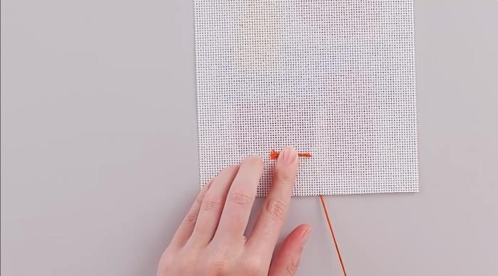 How to needlepoint stitch in half cross tent - step 5