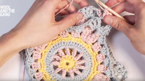 How To Make An Alternating Double Crochet Join - Step 4