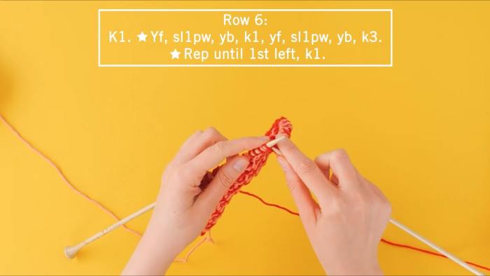 how to knit mosaic slip stitch - step 8